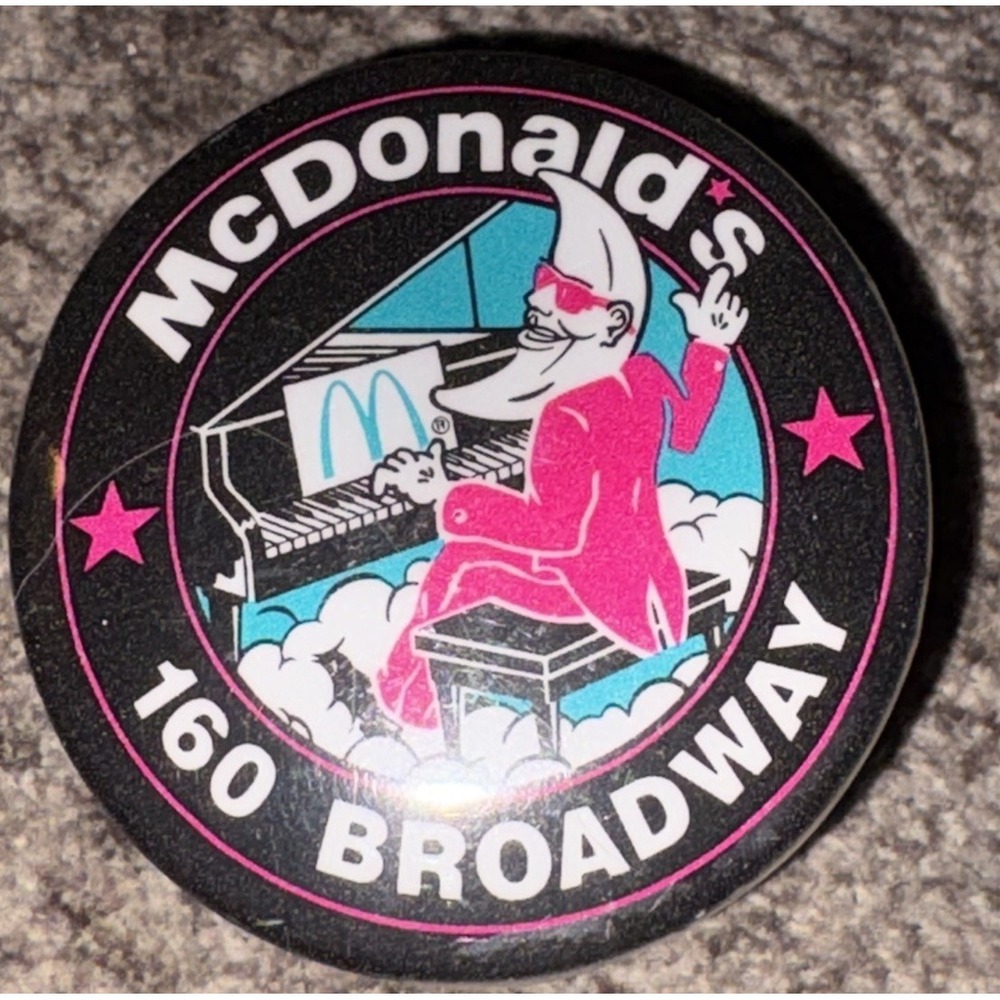 Vintage McDonald's 160 Broadway New York NY  Pin Button Souvenir